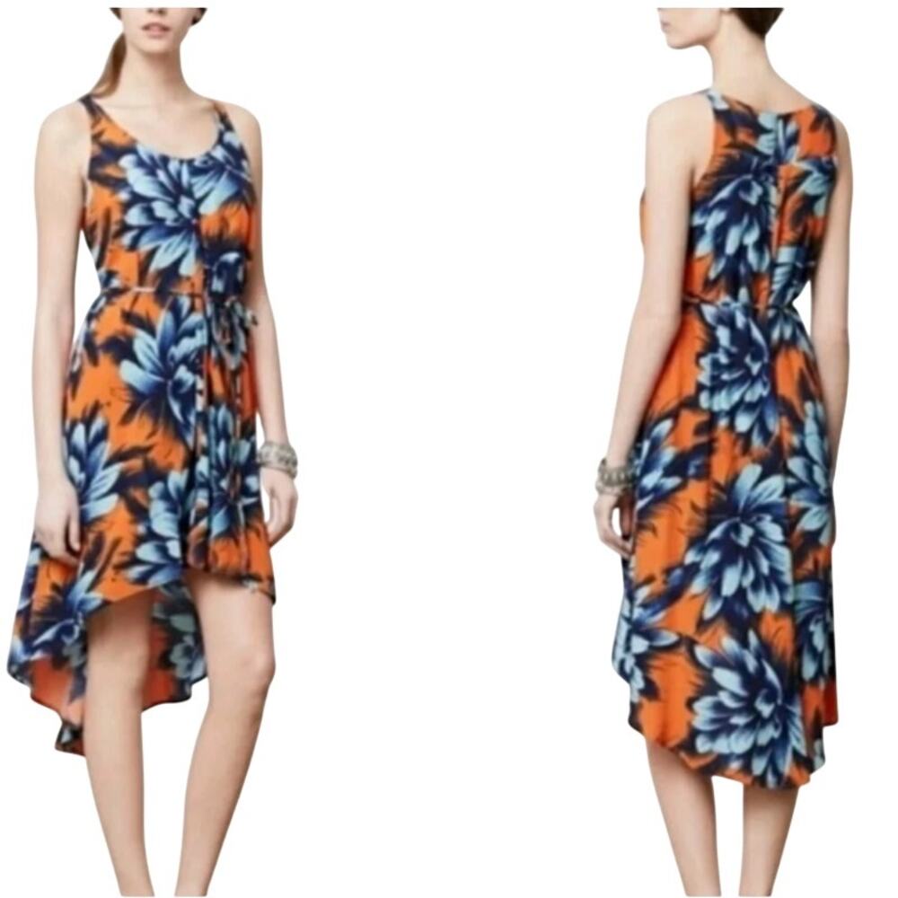 Anthropologie Maeve Sunset Hibiscus Hi Low Dress - Size 0